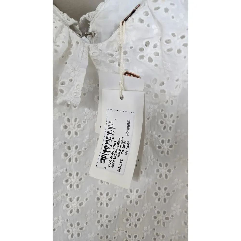NWT Womens Hatley Eyelet Lace Shift Sundress White Size XS Knee Length MSRP $99 - Picture 3 of 10